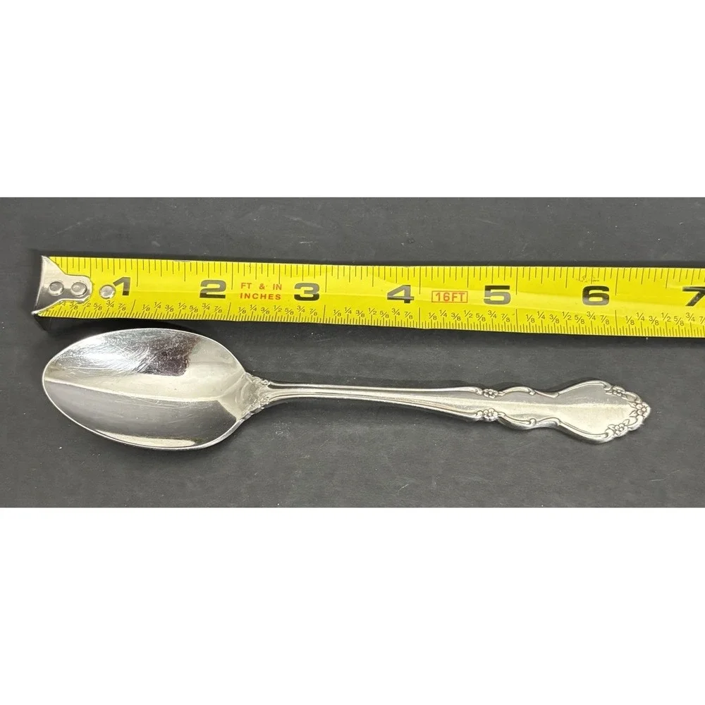 6 Oneida Dover Teaspoons Cube Stainless Glossy 6